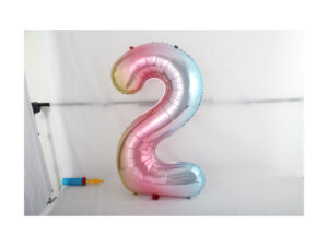 16″ Rainbow 2 Birthday Anniversary Party Foil Number Balloon Helium or Air