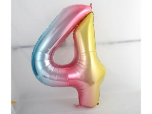 16″ Rainbow 4 Birthday Anniversary Party Foil Number Balloon Helium or Air