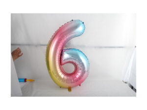 16″ Rainbow 6 Birthday Anniversary Party Foil Number Balloon Helium or Air