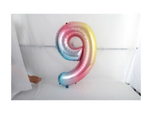 16″ Rainbow 9 Birthday Anniversary Party Foil Number Balloon Helium or Air