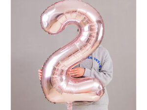 40″ Light Rose Gold 2 Birthday Anniversary Foil Number Balloon Helium or Air