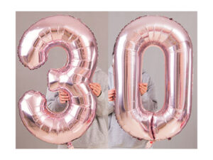 40″ Light Rose Gold 30th Birthday Party Foil Balloon Helium or Air