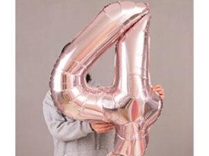 40″ Light Rose Gold 4 Birthday Anniversary Foil Number Balloon Helium or Air