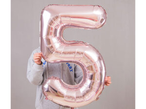 40″ Light Rose Gold 5 Birthday Anniversary Foil Number Balloon Helium or Air