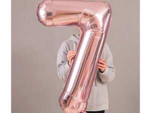 40″ Light Rose Gold 7 Birthday Anniversary Foil Number Balloon Helium or Air