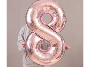 40″ Light Rose Gold 8 Birthday Anniversary Foil Number Balloon Helium or Air