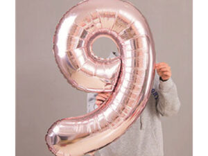 40″ Light Rose Gold 9 Birthday Anniversary Foil Number Balloon Helium or Air