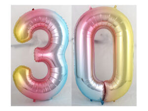 40″ Rainbow 30th Birthday Party Foil Balloon Helium or Air