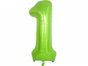 40″ Lime 1 Birthday Anniversary Foil Number Balloon Helium or Air