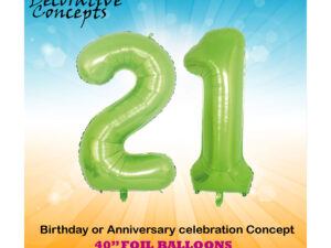 40″ Lime Green 21st Birthday Party Foil Balloon Helium or Air