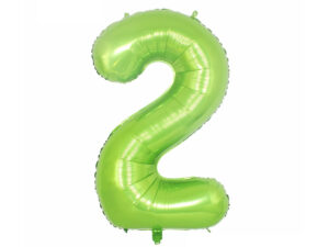 40″ Lime 2 Birthday Anniversary Foil Number Balloon Helium or Air