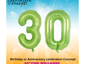 40″ Lime Green 30th Birthday Party Foil Balloon Helium or Air