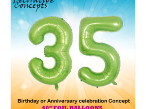 40″ Lime Green 35th Birthday Party 40″ Foil Balloon Helium or Air