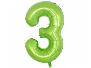 40″ Lime 3 Birthday Anniversary Foil Number Balloon Helium or Air