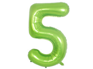 40″ Lime 5 Birthday Anniversary Foil Number Balloon Helium or Air