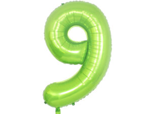 40″ Lime 9 Birthday Anniversary Foil Number Balloon Helium or Air