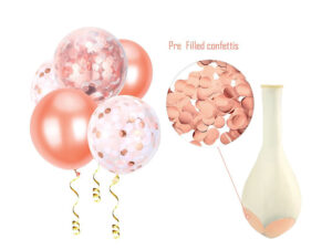 Rose Gold Confetti Balloons, Ceiling Balloons