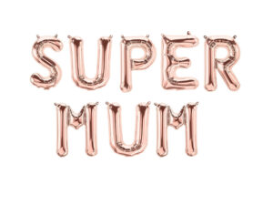 16″ Rose Gold Mothers Day SUPER MUM Foil Balloons