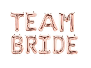 16″ Rose Gold Team Bride Balloon Banner Kit Air Fill Only